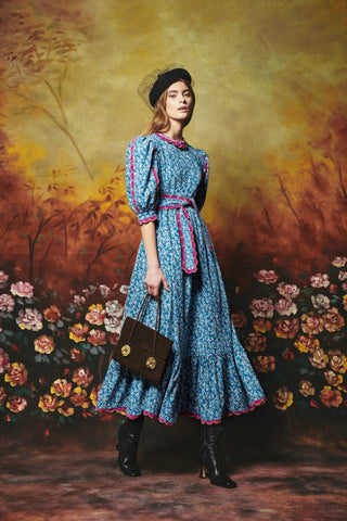 ALAMO DRESS BLUE CORDUROY - CELIA B