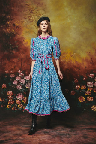 ALAMO DRESS BLUE CORDUROY - CELIA B