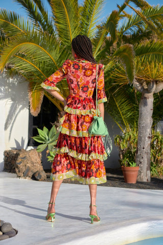 KUNZITE DRESS - RED-ORANGE - CELIA B