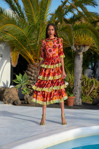 KUNZITE DRESS - RED-ORANGE - CELIA B