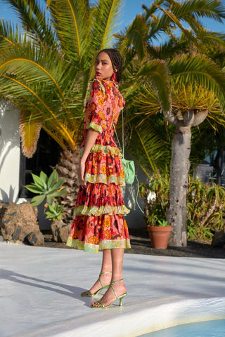 KUNZITE DRESS - RED-ORANGE - CELIA B