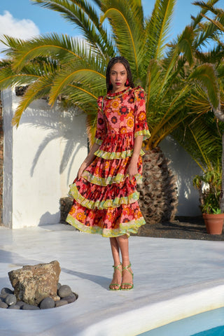 KUNZITE DRESS - RED-ORANGE - CELIA B