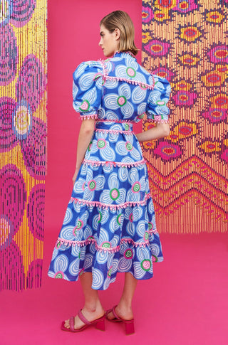 LOTTIE DRESS ACID FLOWERS BLUE - CELIA B