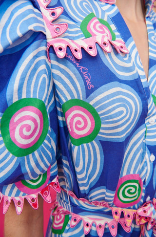LOTTIE DRESS ACID FLOWERS BLUE - CELIA B
