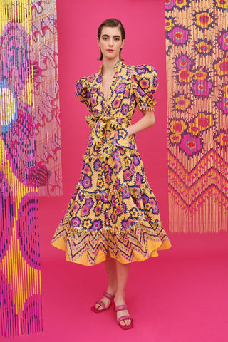 LOTTIE DRESS BUTTON FLOWER NET - CELIA B